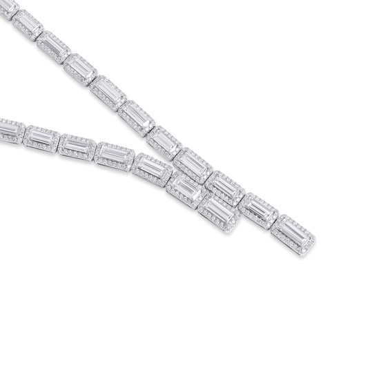 White Diamond Necklace, 12.58 Ct. TW, Baguette shape