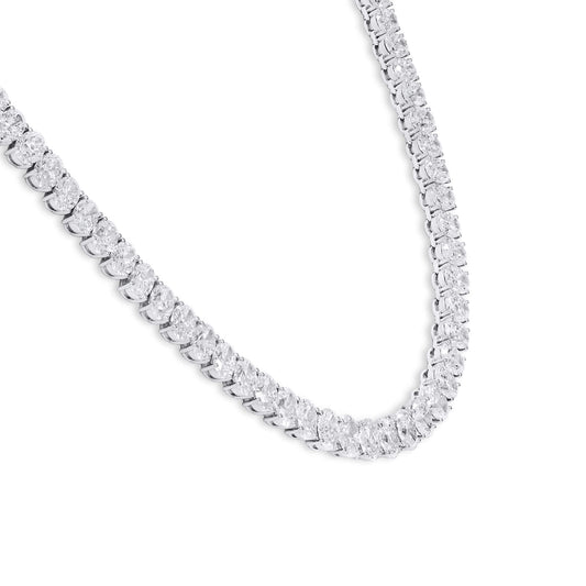 White Diamond Necklace, 28.35 Ct. TW, Oval shape