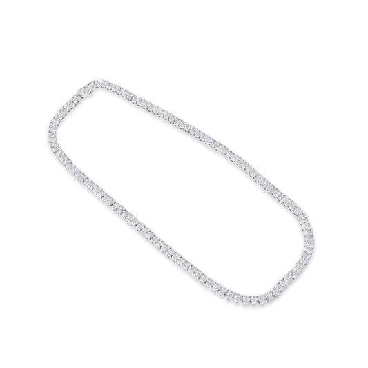 White Diamond Necklace, 28.35 Ct. TW, Oval shape