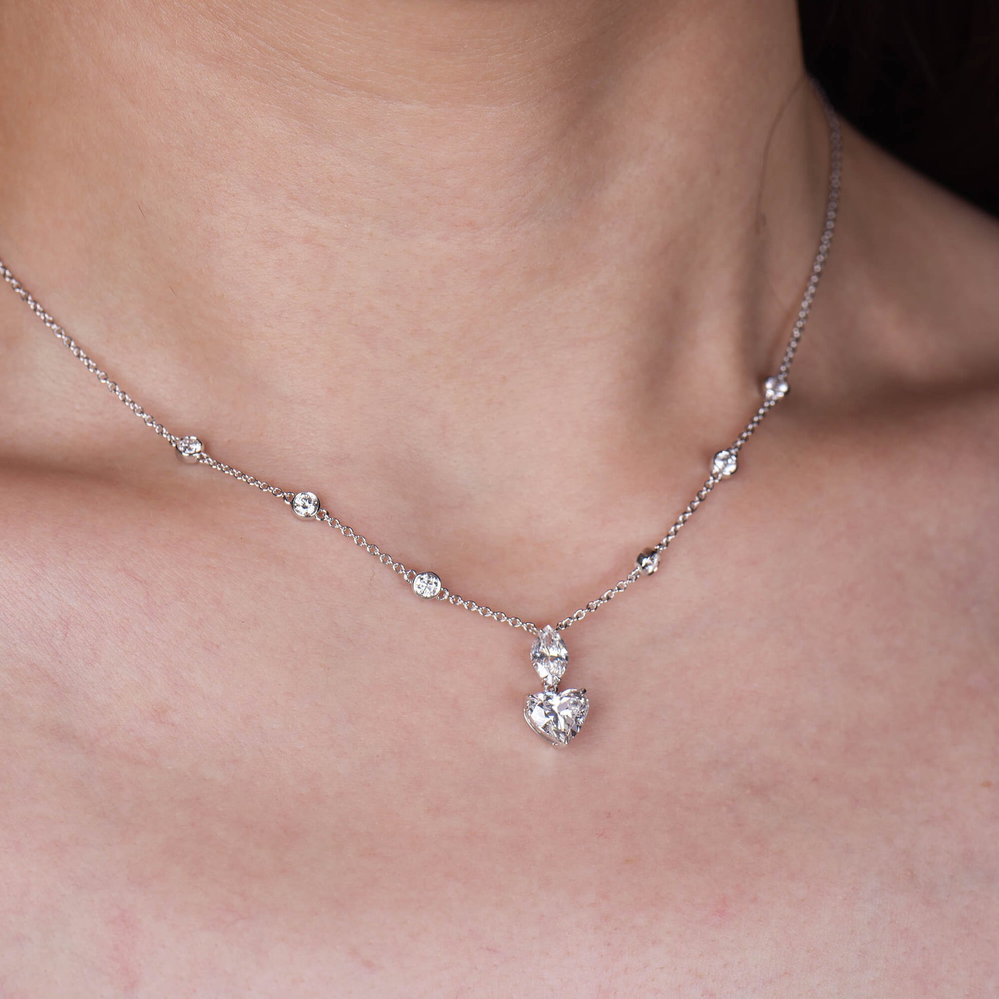 White Diamond Pendant, 2.52 Ct. TW, Heart Shape, GIA Certified
