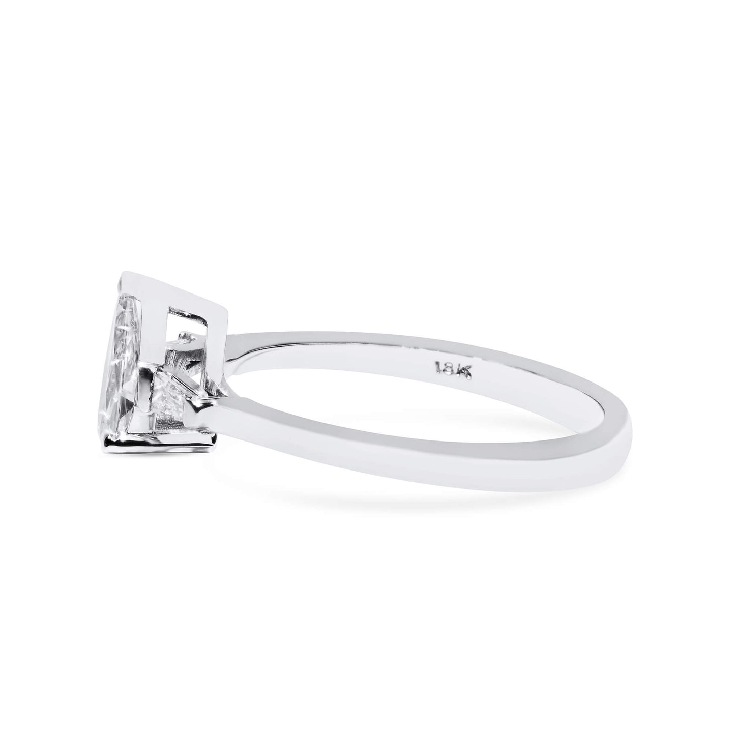 White Diamond Ring, 0.62 Ct. TW, Pear Shape, GIA Certified