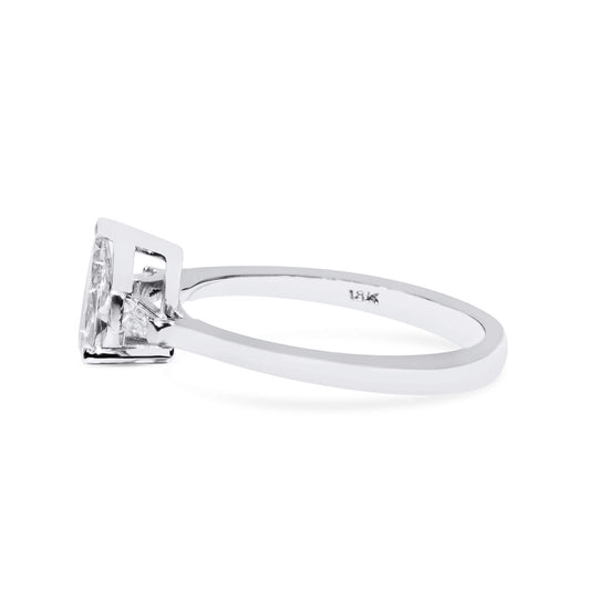 White Diamond Ring, 0.62 Ct. TW, Pear Shape, GIA Certified
