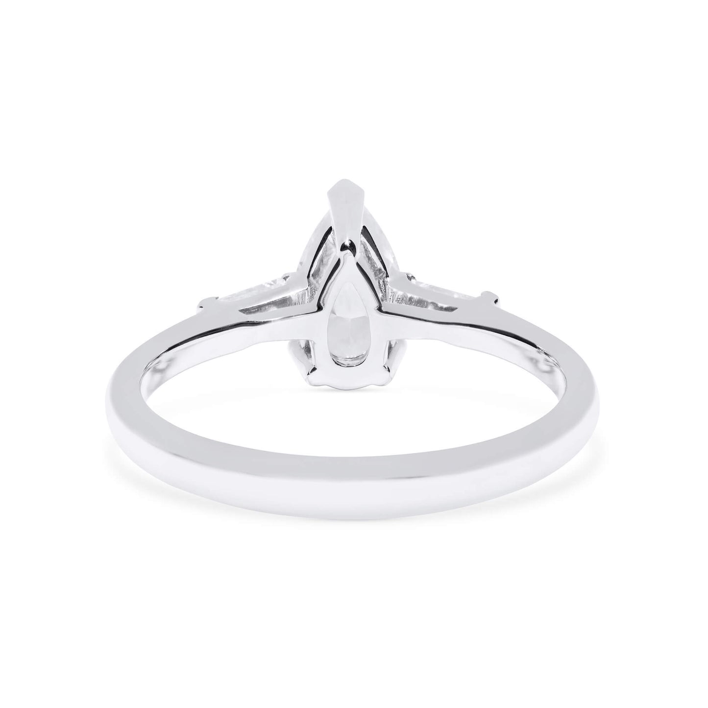 White Diamond Ring, 0.62 Ct. TW, Pear Shape, GIA Certified