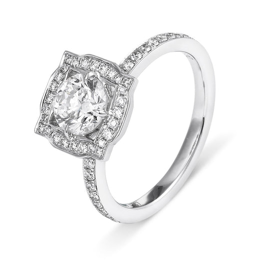 White Diamond Ring, 1.42 Ct. TW, Round Shape, IGI Certified