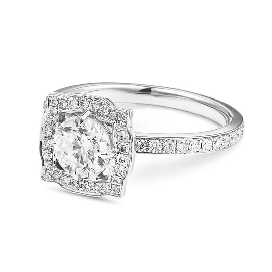 White Diamond Ring, 1.42 Ct. TW, Round Shape, IGI Certified