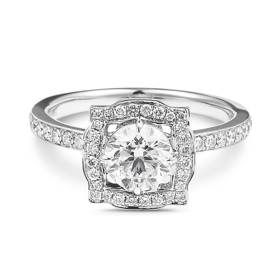 White Diamond Ring, 1.42 Ct. TW, Round Shape, IGI Certified