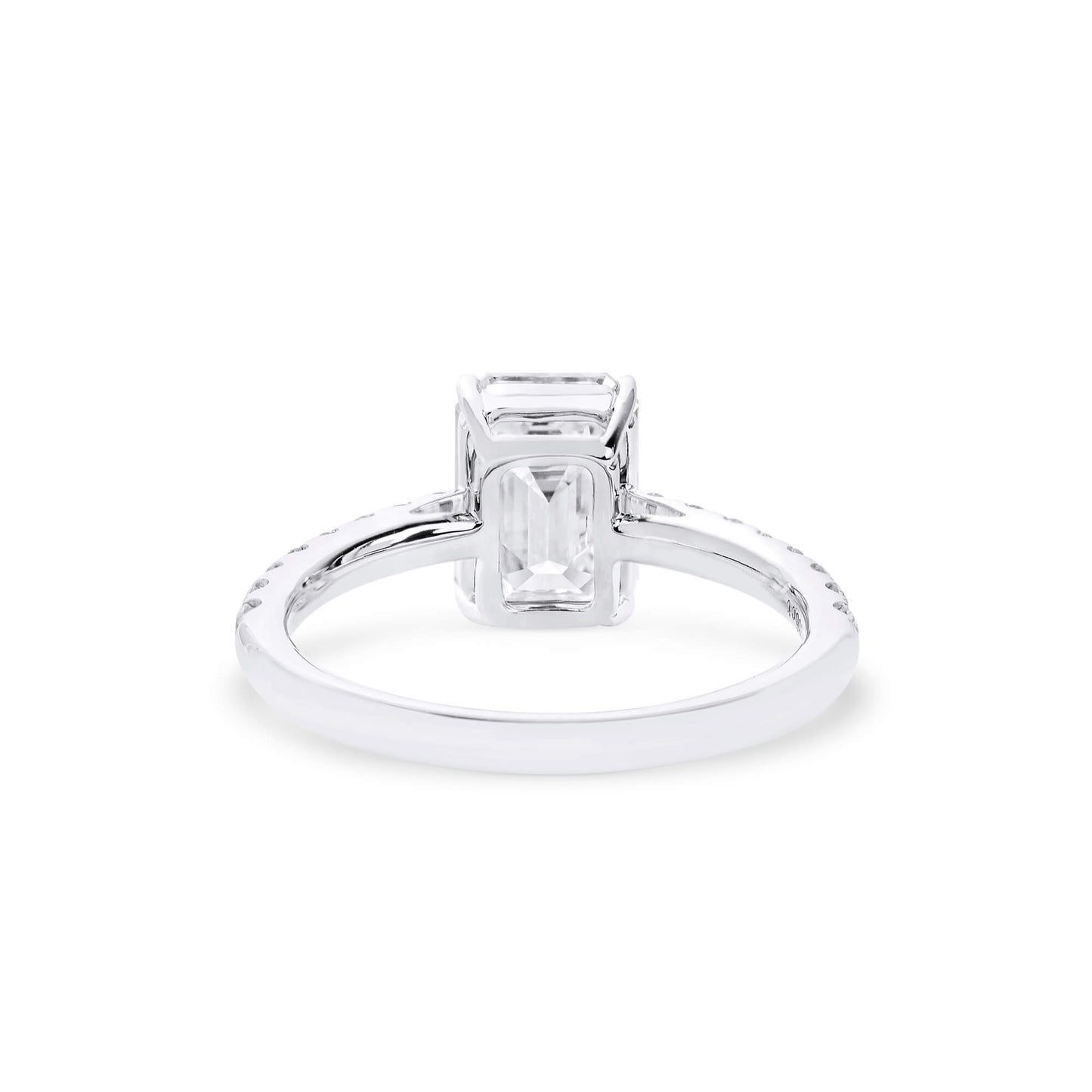 White Diamond Ring, 2.29 Ct. TW, Emerald Shape, GIA Certified