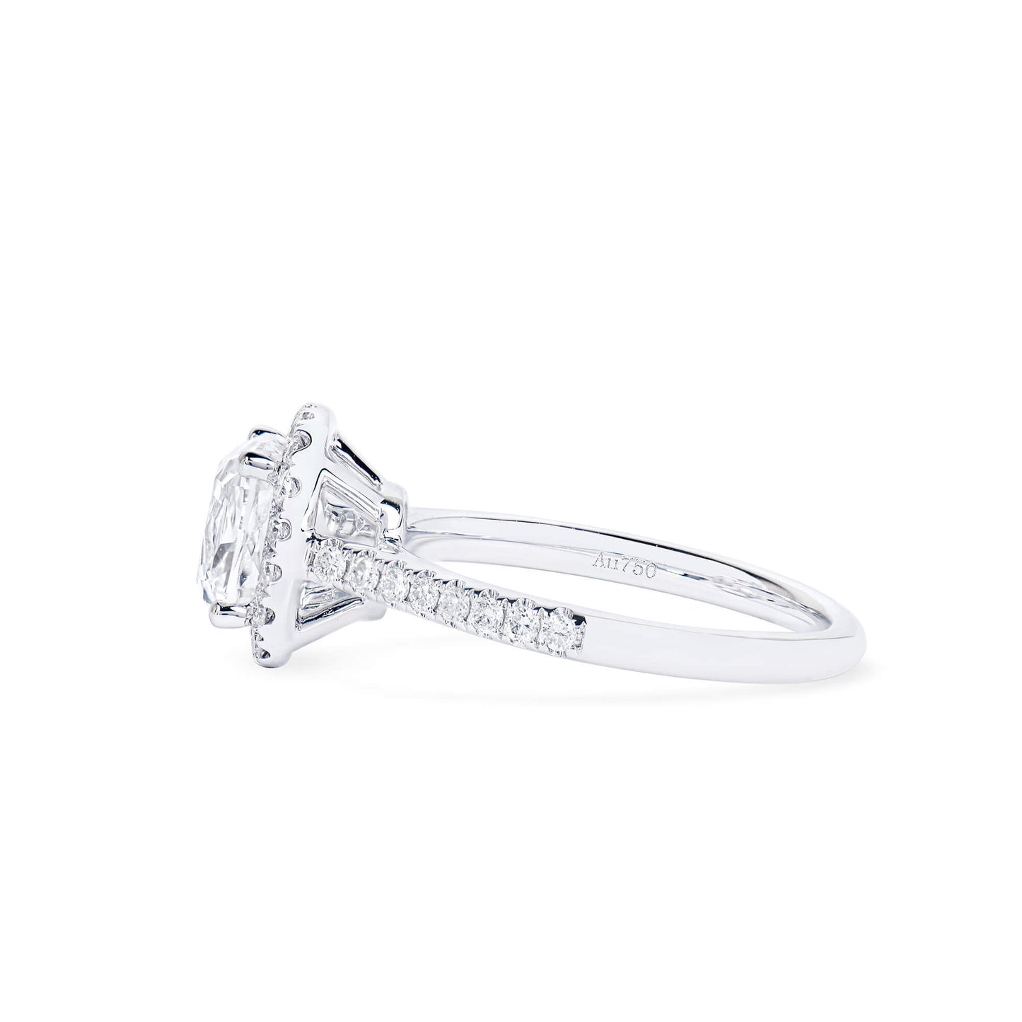 White Diamond Ring, 2.32 Ct. TW, Cushion Shape, GIA Certified