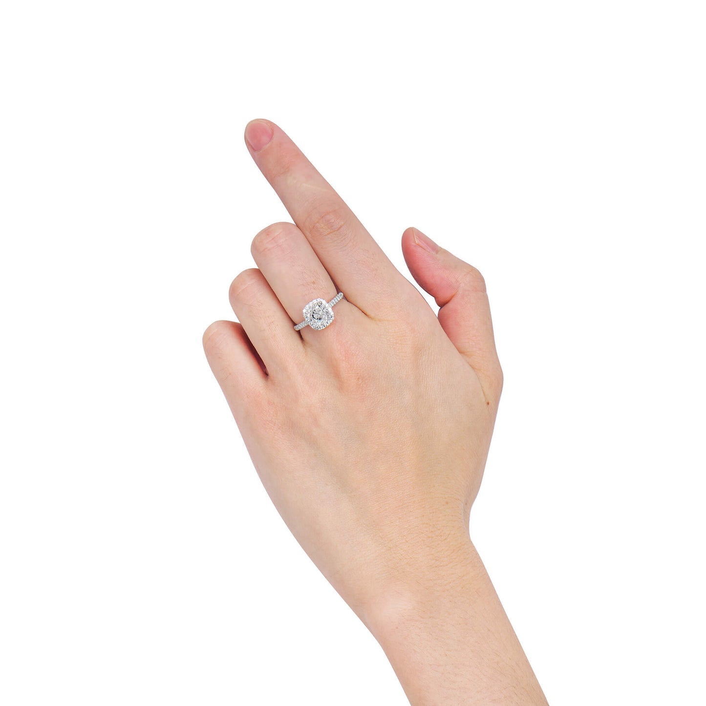 White Diamond Ring, 2.32 Ct. TW, Cushion Shape, GIA Certified