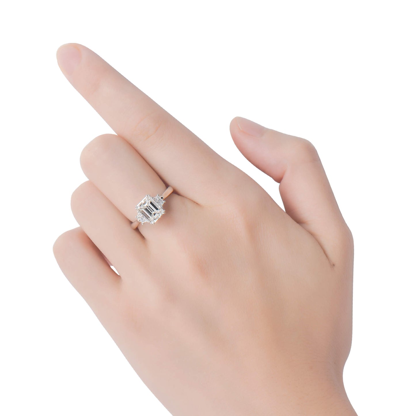 White Diamond Ring, 2.32 Ct. TW, Emerald Shape, GIA Certified
