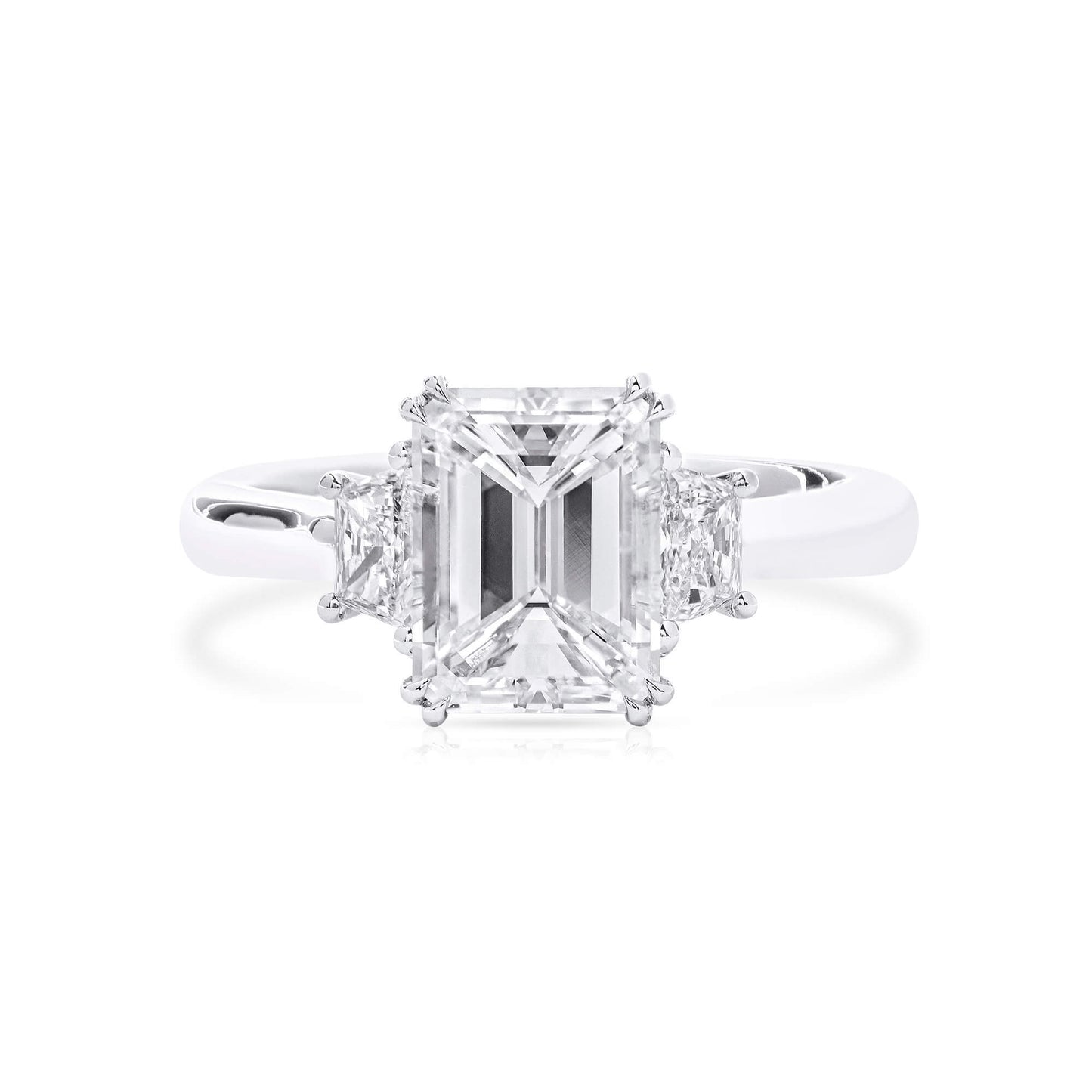 White Diamond Ring, 2.32 Ct. TW, Emerald Shape, GIA Certified