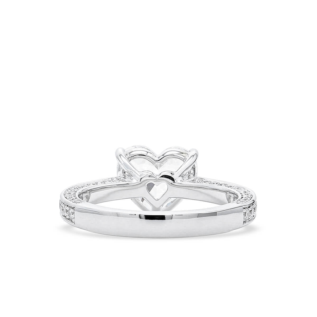 White Diamond Ring, 2.70 Ct. TW, Heart Shape, GIA Certified