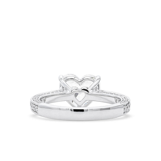 White Diamond Ring, 2.70 Ct. TW, Heart Shape, GIA Certified