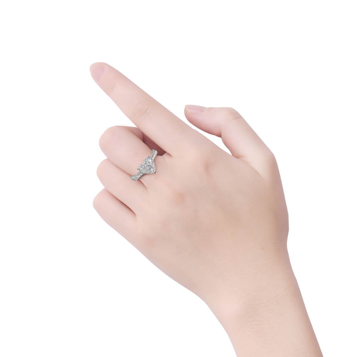 White Diamond Ring, 2.70 Ct. TW, Heart Shape, GIA Certified