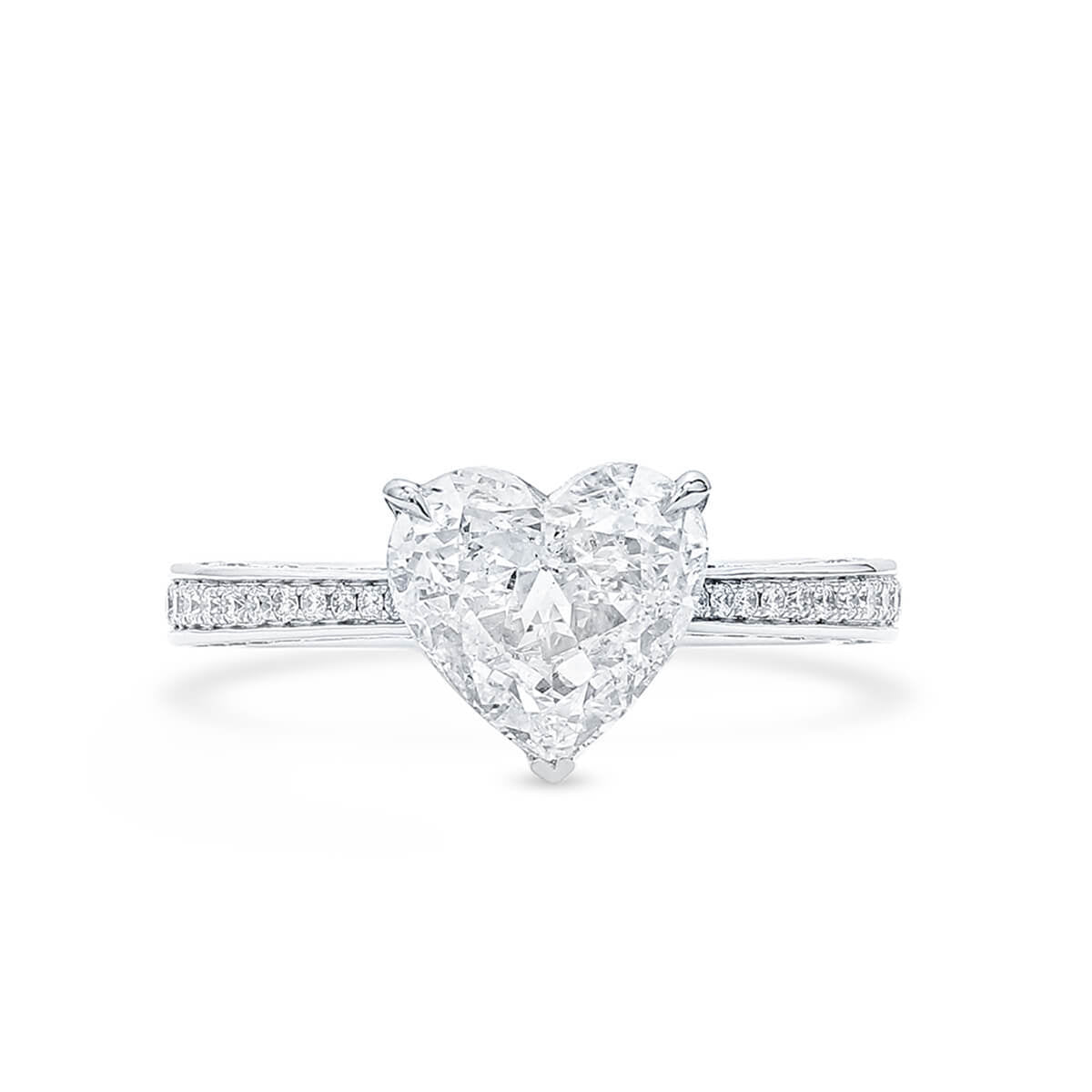 White Diamond Ring, 2.70 Ct. TW, Heart Shape, GIA Certified