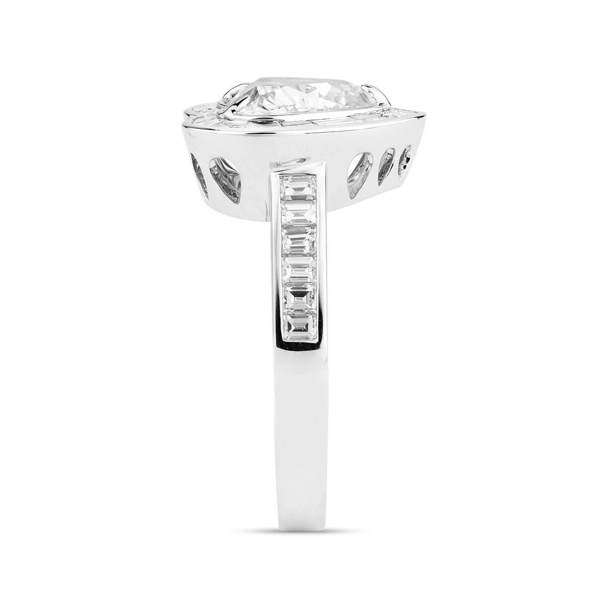 White Diamond Ring, 3.12 Ct. TW, Heart Shape, GIA Certified