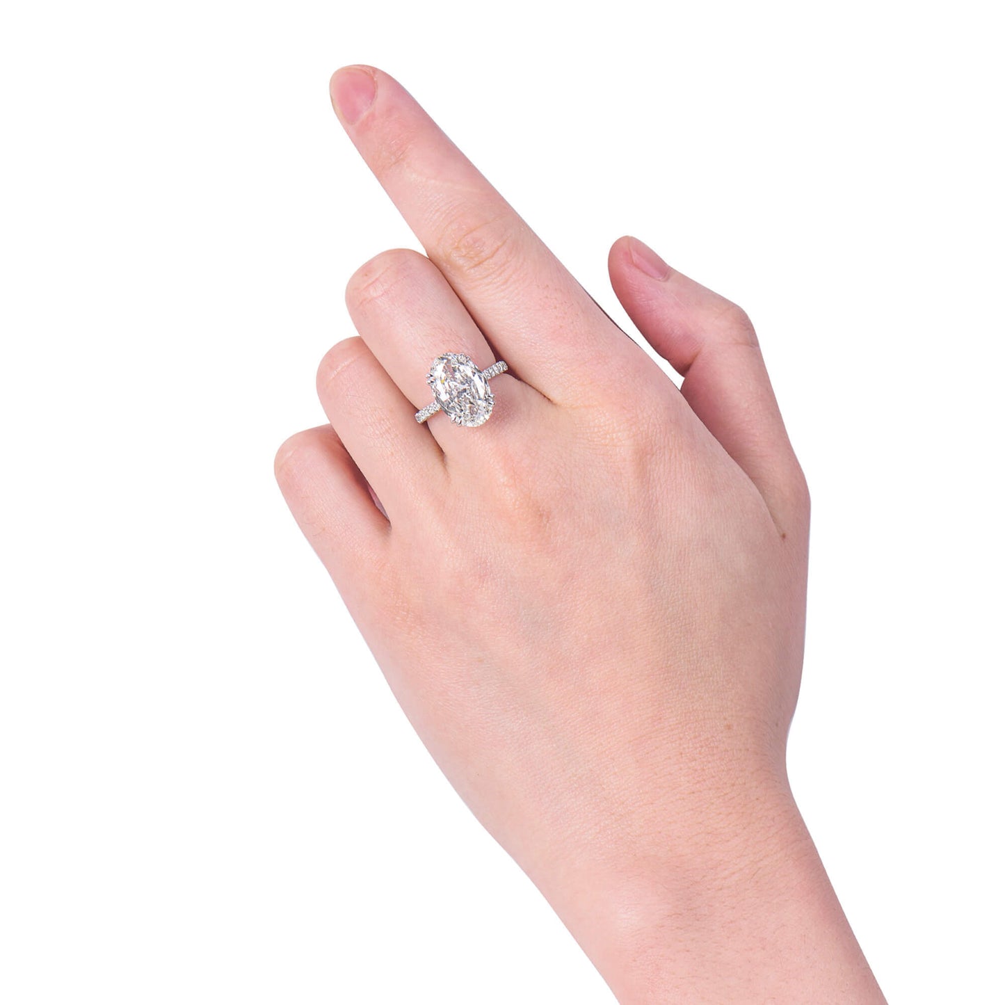 White Diamond Ring, 5.35 Ct. TW, Oval Shape, GIA Certified
