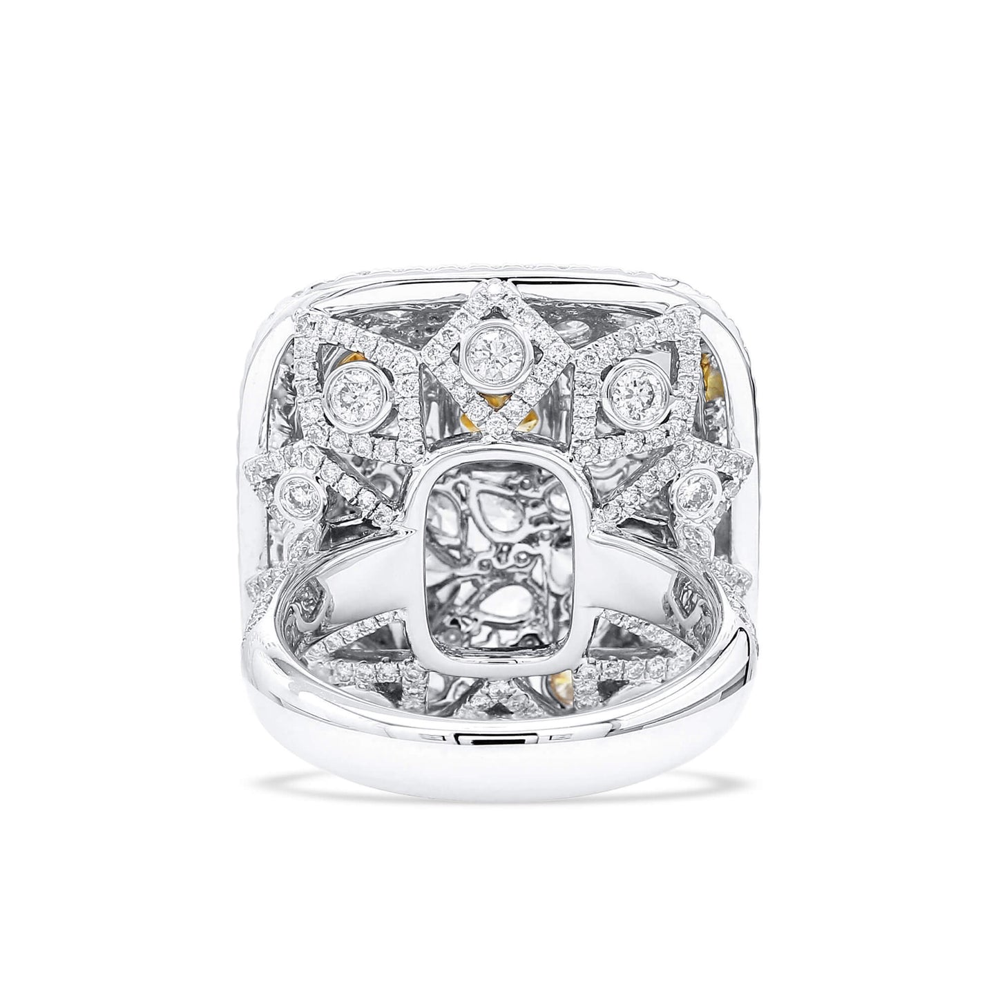 Yellow and White Diamond Ring, 6.39 CT. TW, Multishape