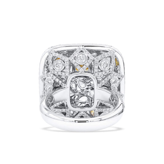 Yellow and White Diamond Ring,  6.39  CT. TW, Multishape