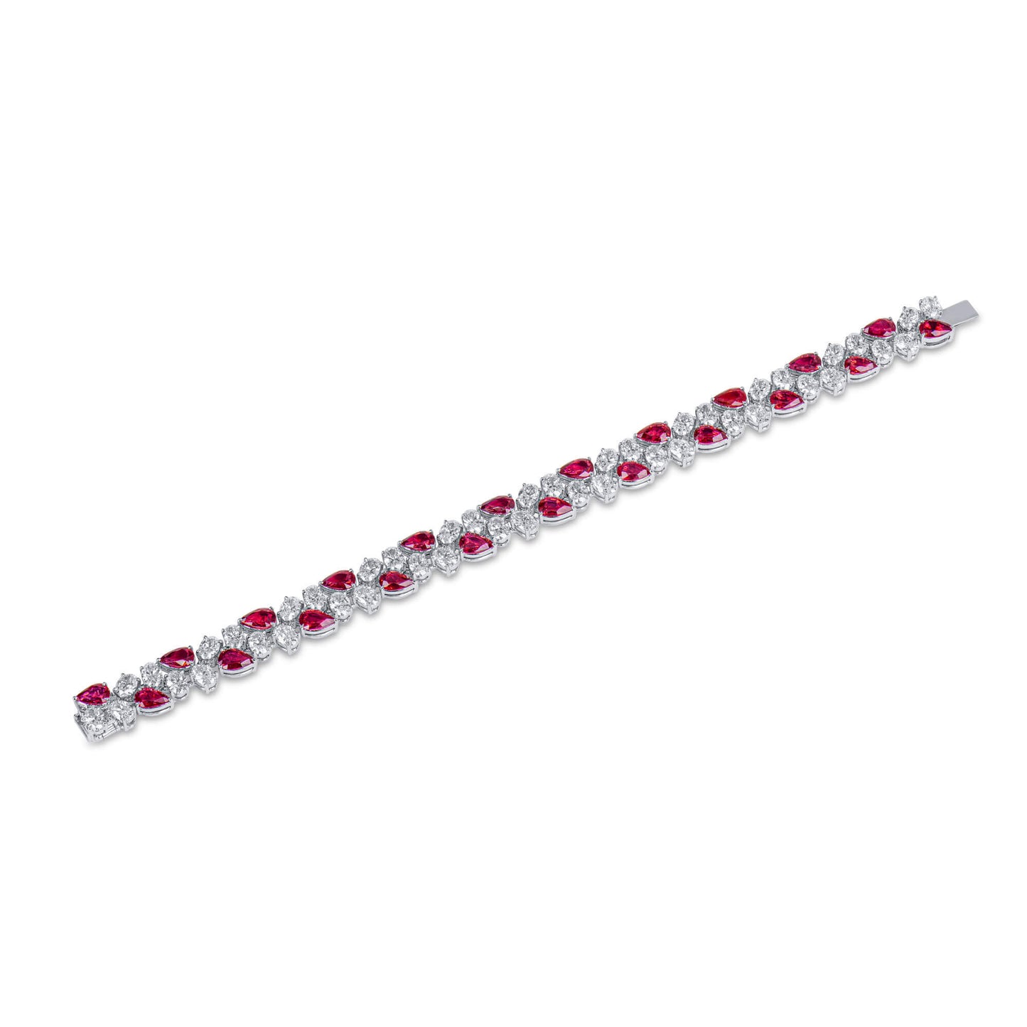 Natural Vivid Red Ruby Bracelet, 19.57 Ct. TW