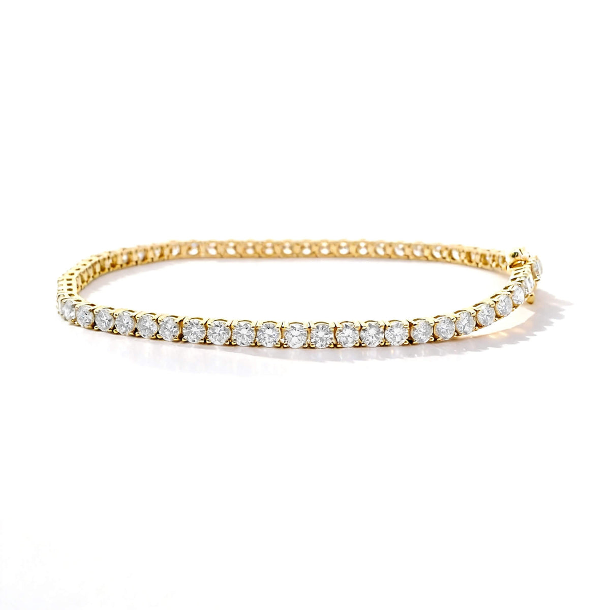 Natural 5.50 Ct. TW Round-Cut Diamond Bracelet, 14K Yellow Gold
