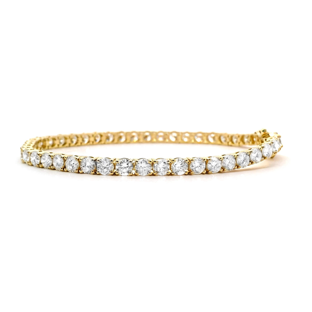 Natural 7.95 Ct. TW Round-Cut Diamond Tennis Bracelet, 14K Yellow Gold
