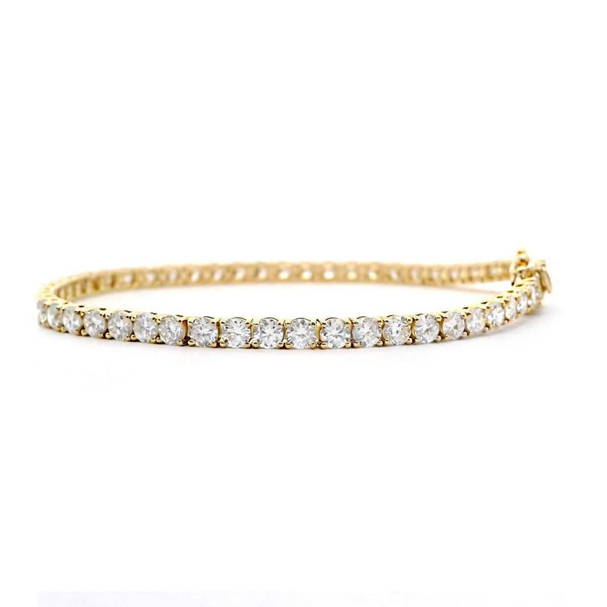 Natural 5.92 Ct. TW Diamond Tennis Bracelet, 14K Yellow Gold