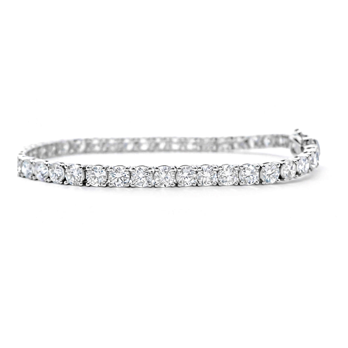 Natural 5.35 Ct. TW Diamond Tennis Bracelet, 14K White Gold