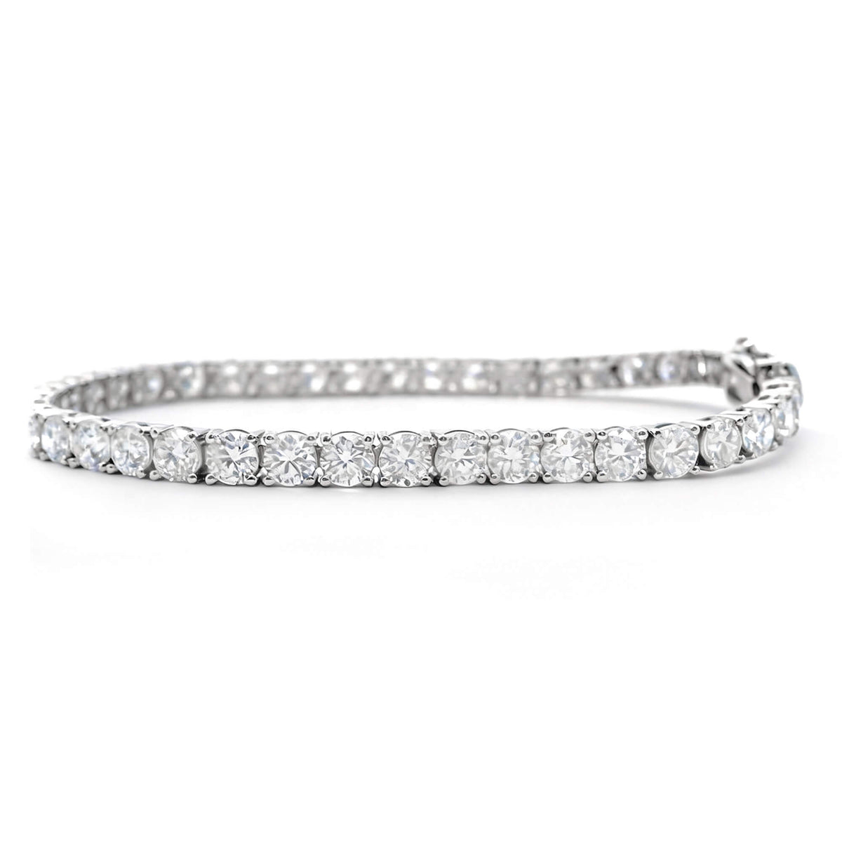 Natural 5.36 Ct. TW Diamond Tennis Bracelet, 14K White Gold