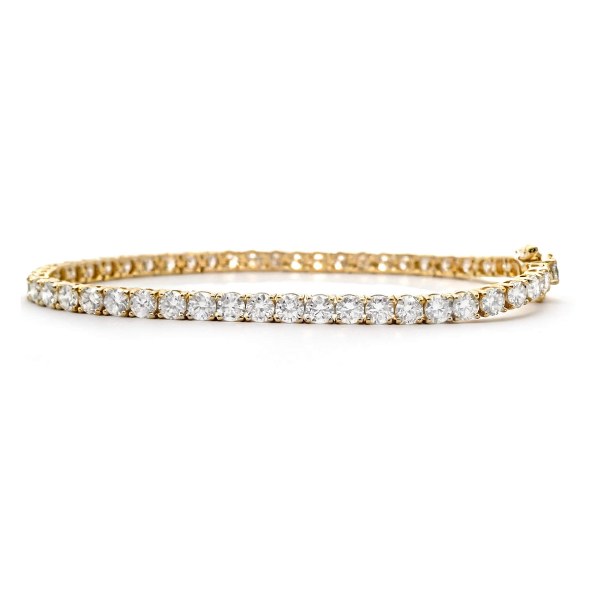 Natural 7.31 Ct. TW Diamond Tennis Bracelet, 14K Yellow Gold