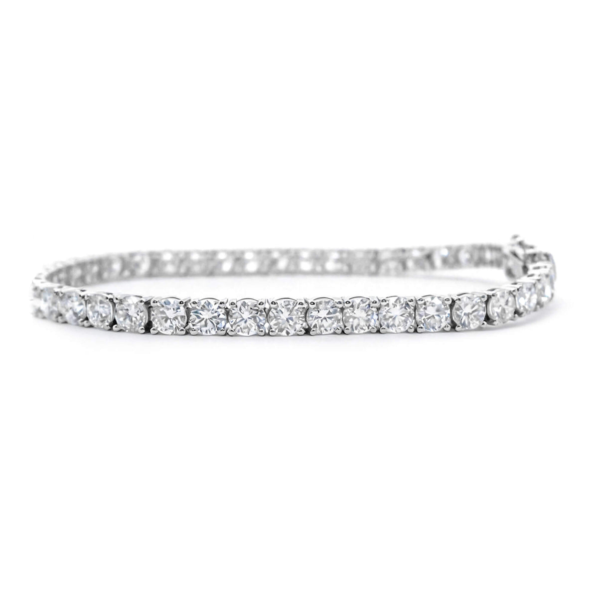 Natural 10.18 Ct. TW Diamond Tennis Bracelet, 14K White Gold