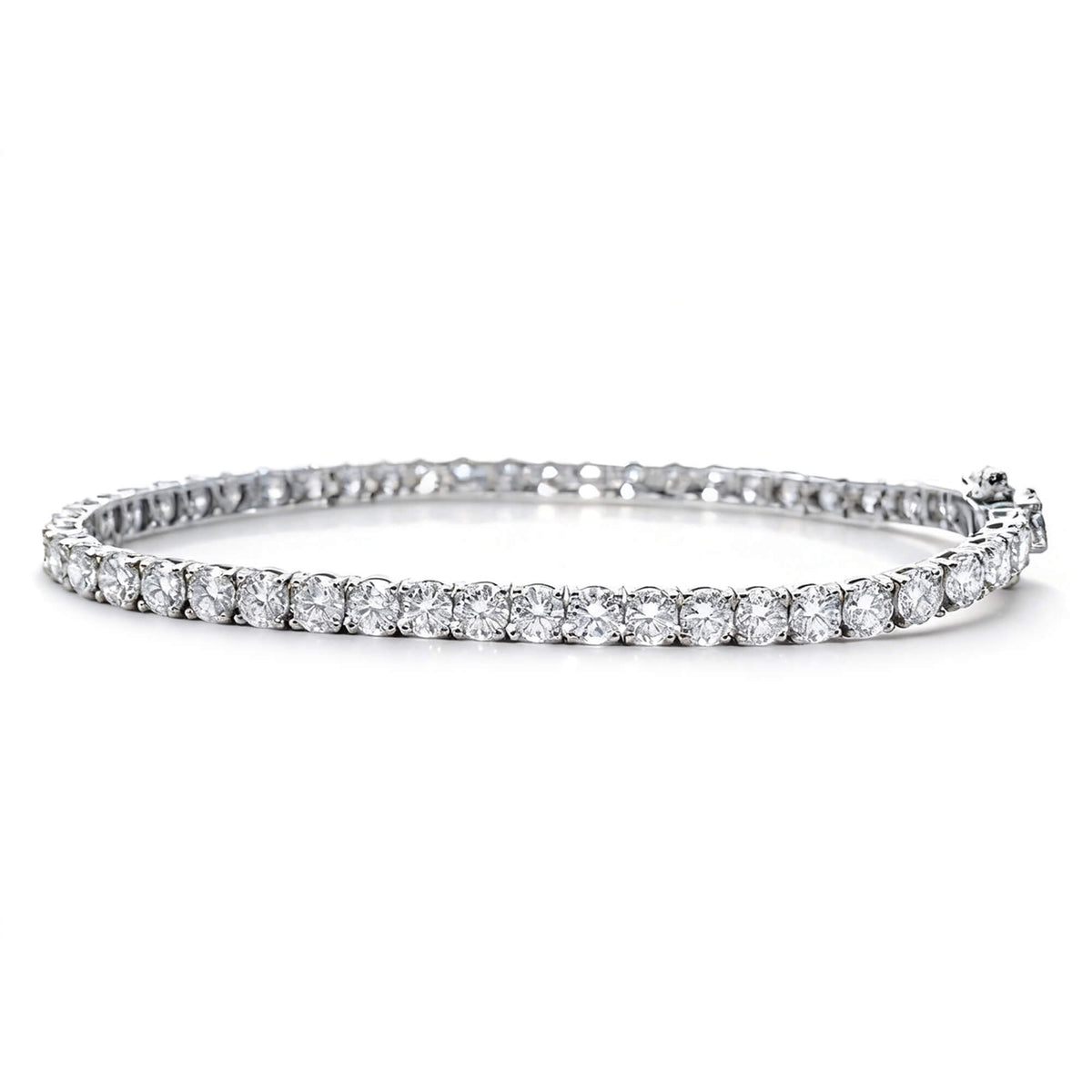 Natural 7.60 Ct. TW Diamond Tennis Bracelet, 14K White Gold
