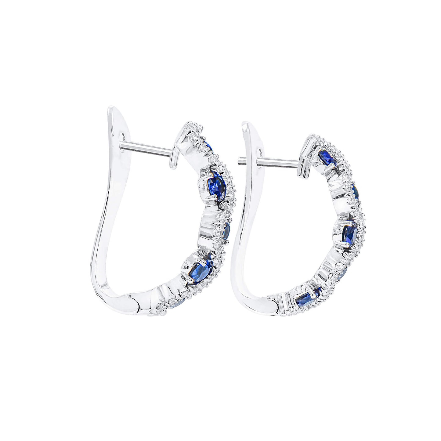 Natural Vivid Blue Sapphire Earrings, 2.01 Ct. (2.56 Ct. TW), J50824304IL