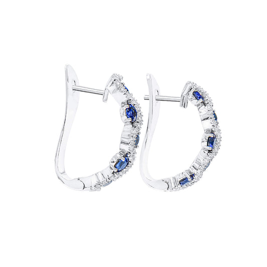 Natural Vivid Blue Sapphire Earrings, 2.01 Ct. (2.56 Ct. TW), J50824304IL