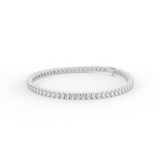 Emerald shape diamond tennis bracelet, 7.0 Ct. TW
