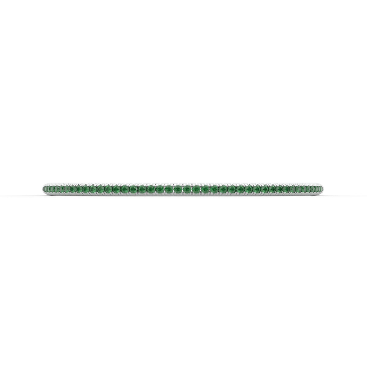 Centuria™ Bangle with Half Pavé emerald, 14K white gold, 18K white gold