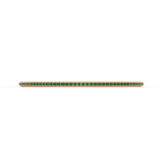 Centuria™ Bangle with Half Pavé emerald, 14K rose gold, 18K rose gold
