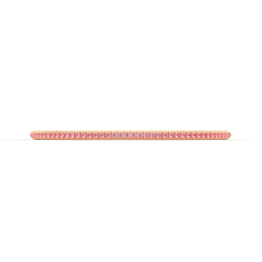 Centuria™ Bangle with Half Pavé pink sapphire, 14K rose gold, 18K rose gold