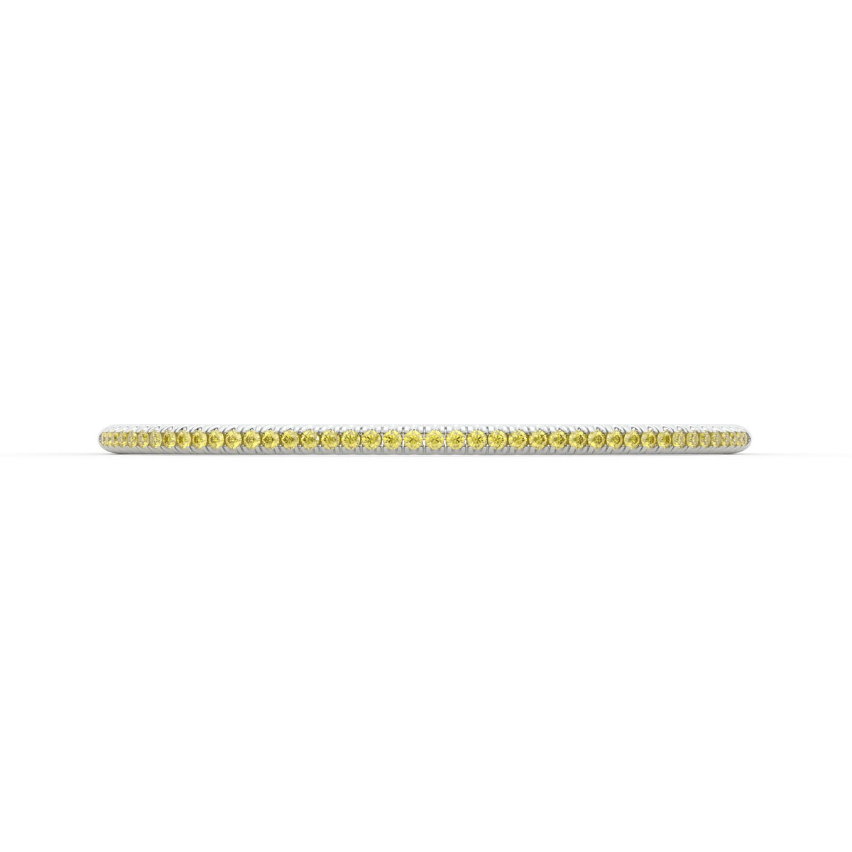Centuria™ Bangle with Half Pavé yellow diamonds, 14K white gold, 18K white gold