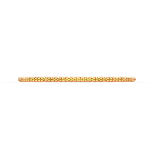 Centuria™ Bangle with Half Pavé yellow diamonds, 14K rose gold, 18K rose gold