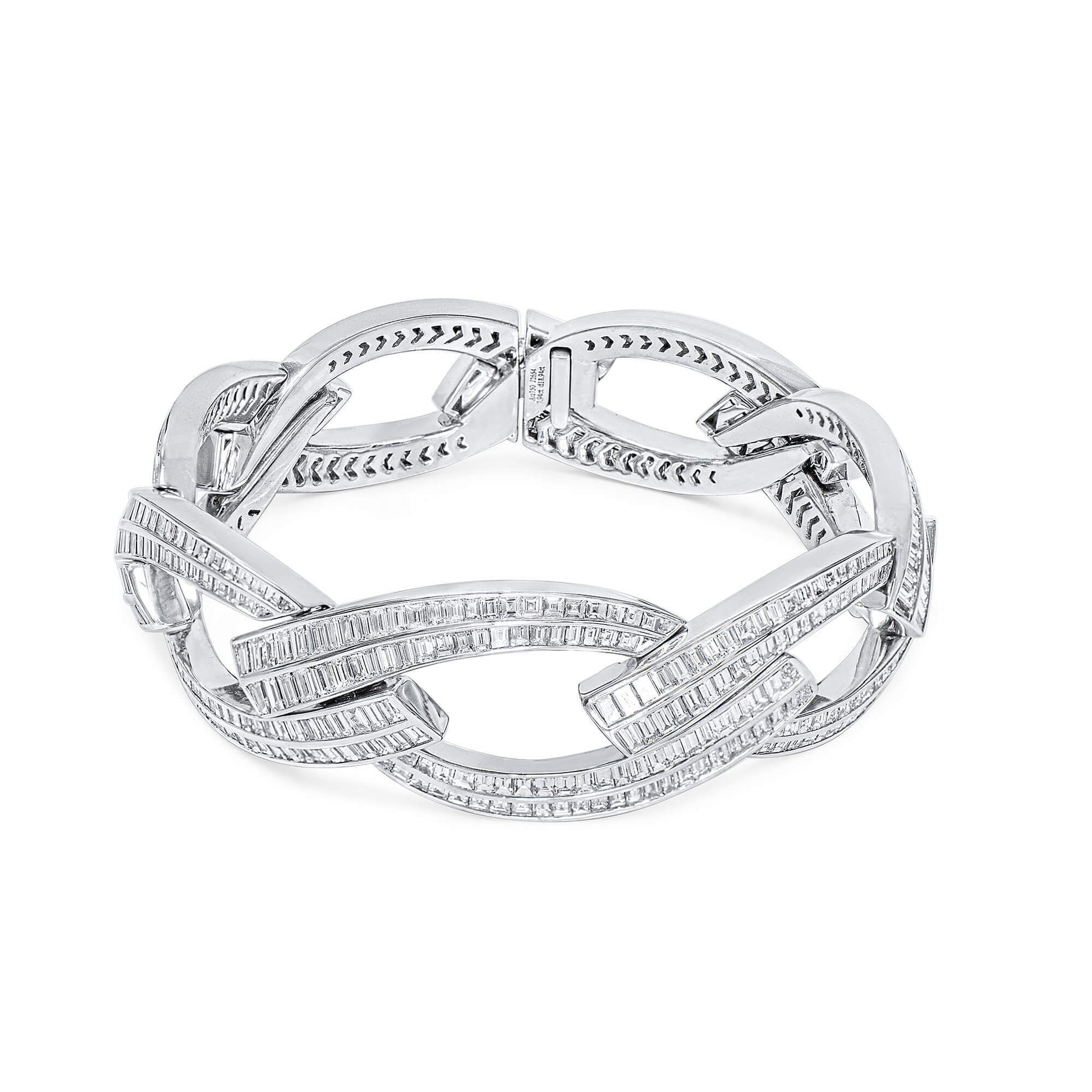 White Diamond Bracelet, 18.94 Ct. TW, Baguette shape