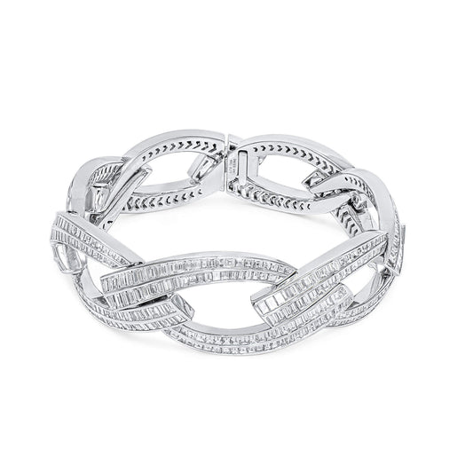 White Diamond Bracelet, 18.94 Ct. TW, Baguette shape