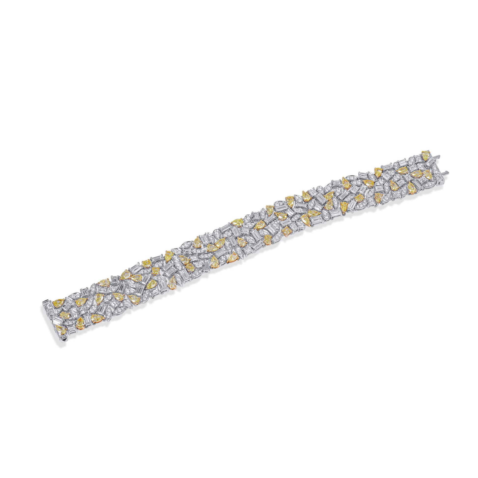 Fancy Yellow Diamond Bracelet, 18.64 Ct. TW, Mix shape