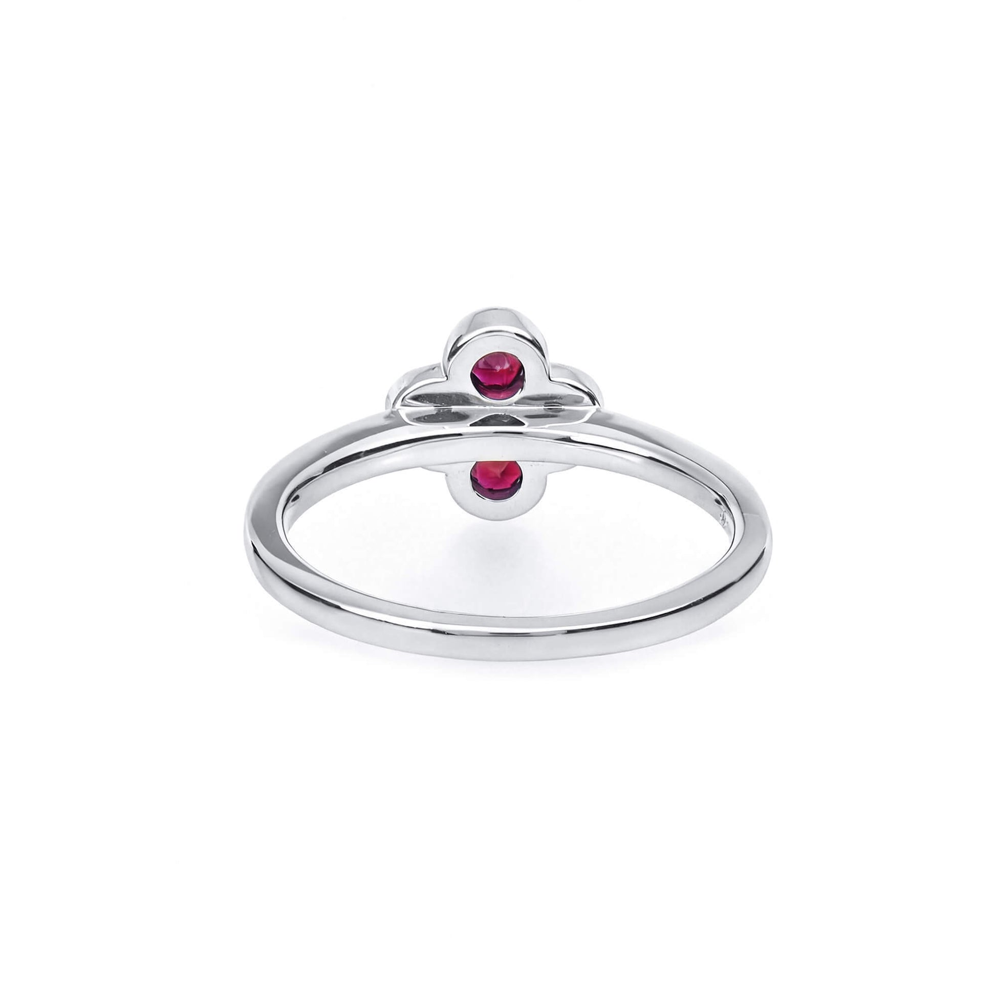 Natural 0.41 Ct. TW Ruby Clover Ring, 14K White Gold