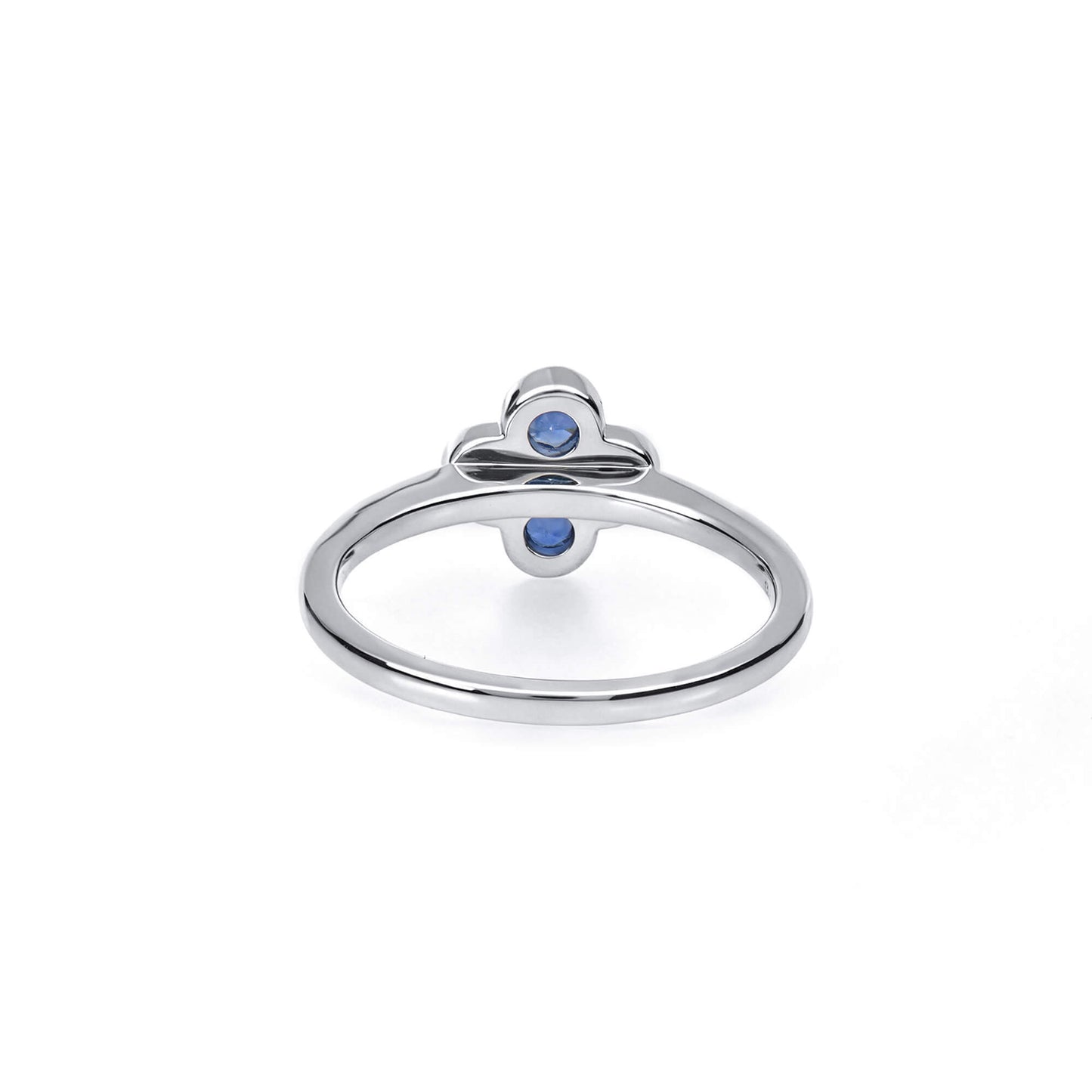 Natural 0.42 Ct. TW Sapphire Clover Ring, 14K White Gold