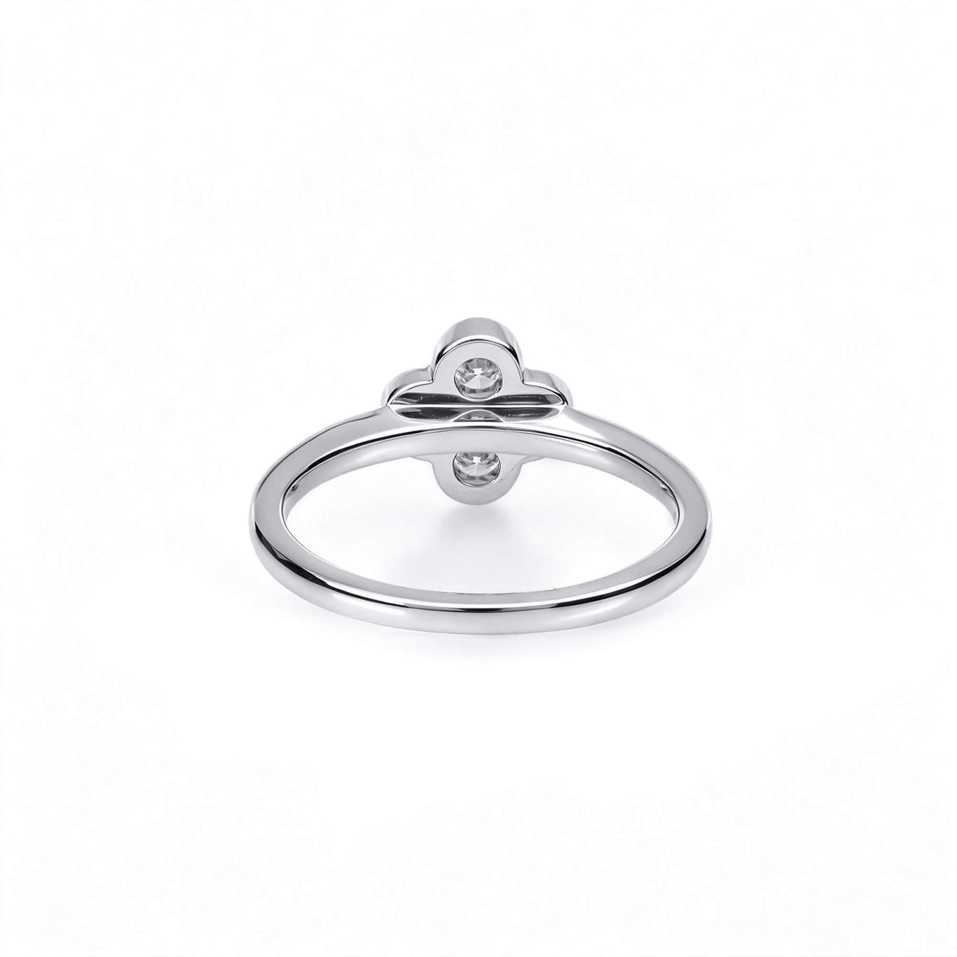 Natural 0.33 Ct. TW Diamond Clover Ring, 14K White Gold