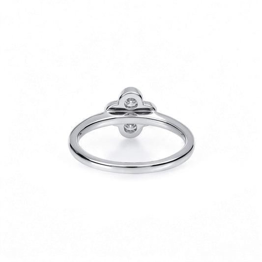Natural 0.33 Ct. TW Diamond Clover Ring, 14K White Gold
