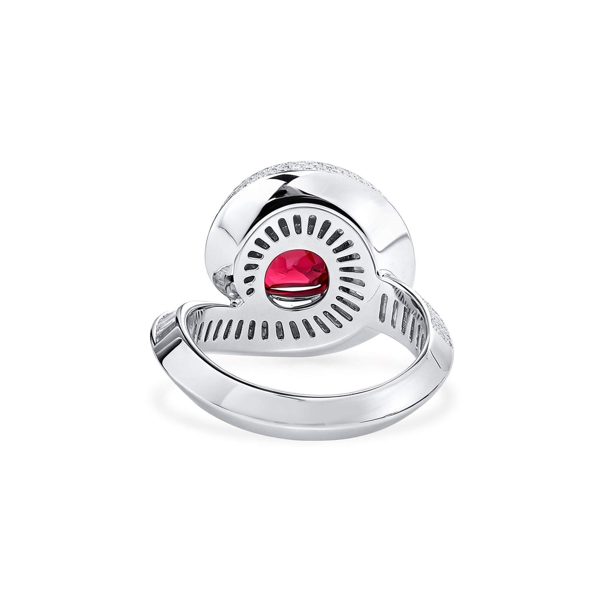 Natural 4.88 Ct. TW Cushion-Cut Vivid Red Ruby & Diamond Ring, 18K White Gold