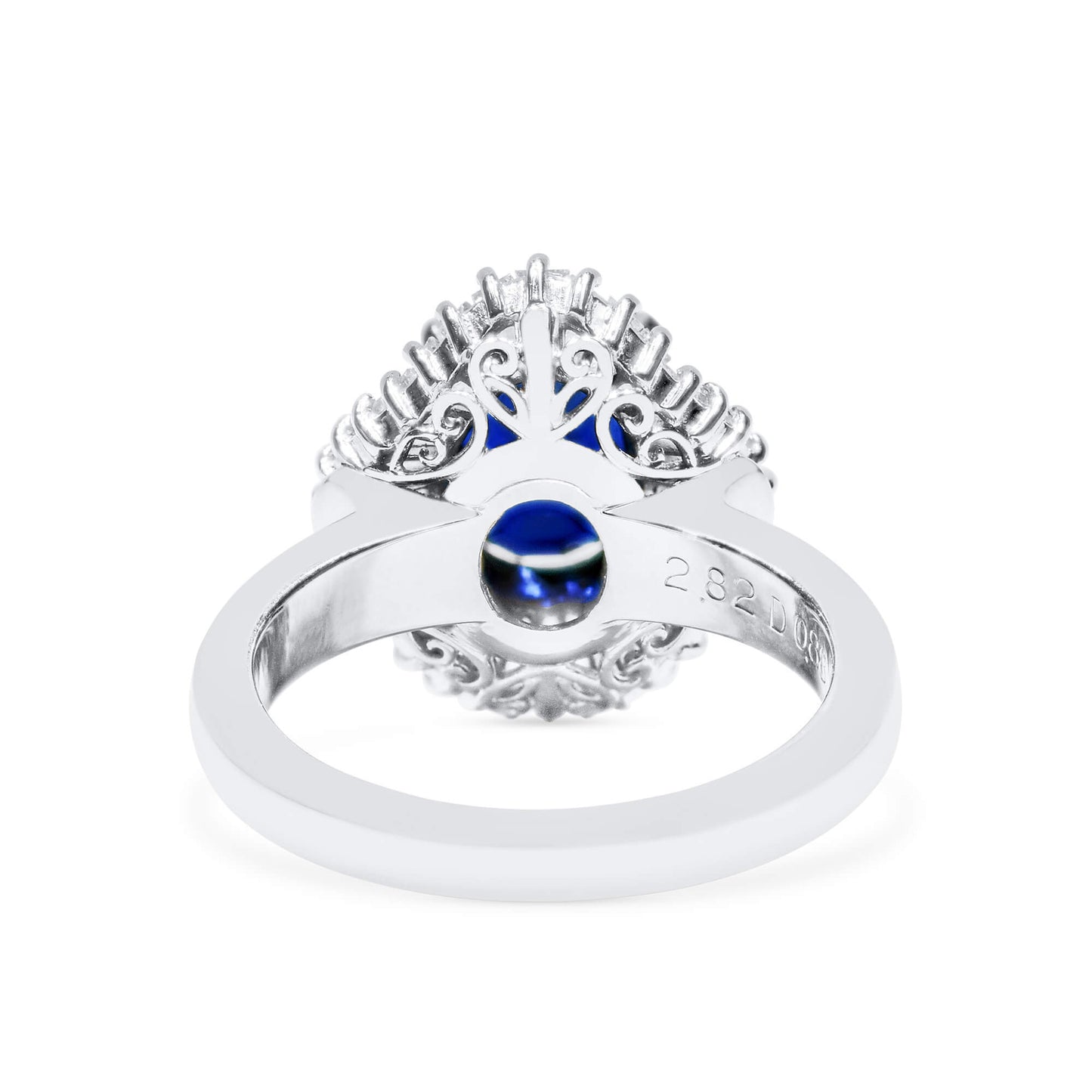 Natural 2.82 Ct. Oval-Cut Blue Sapphire & Diamond Halo Ring, 900 Platinum