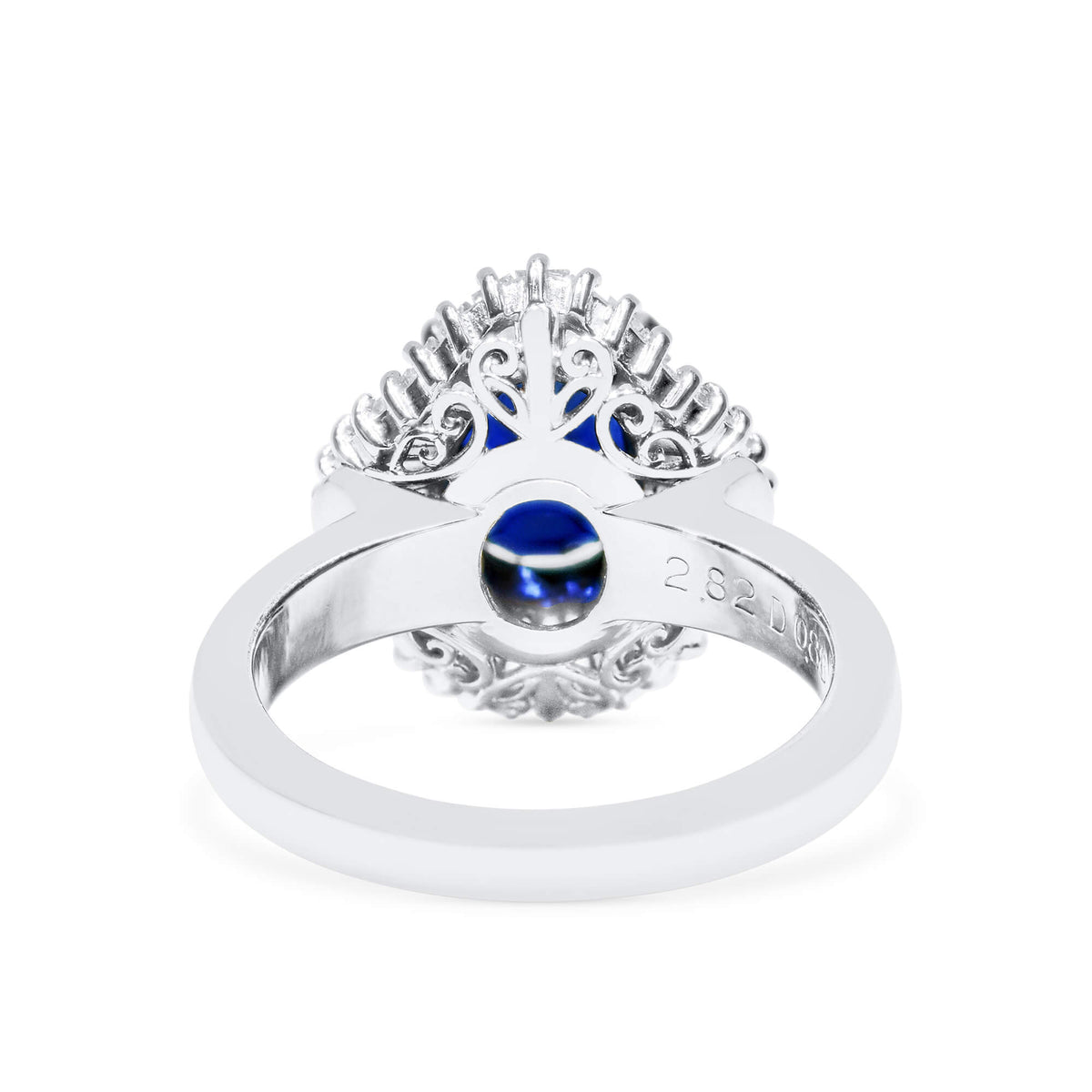 Natural 2.82 Ct. Oval-Cut Blue Sapphire & Diamond Halo Ring, 900 Platinum